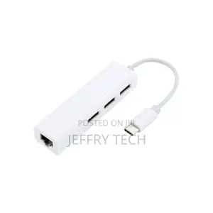 USBC USB 3.1 Type C to USB RJ45 Ethernet Lan Adapter Hub Cab