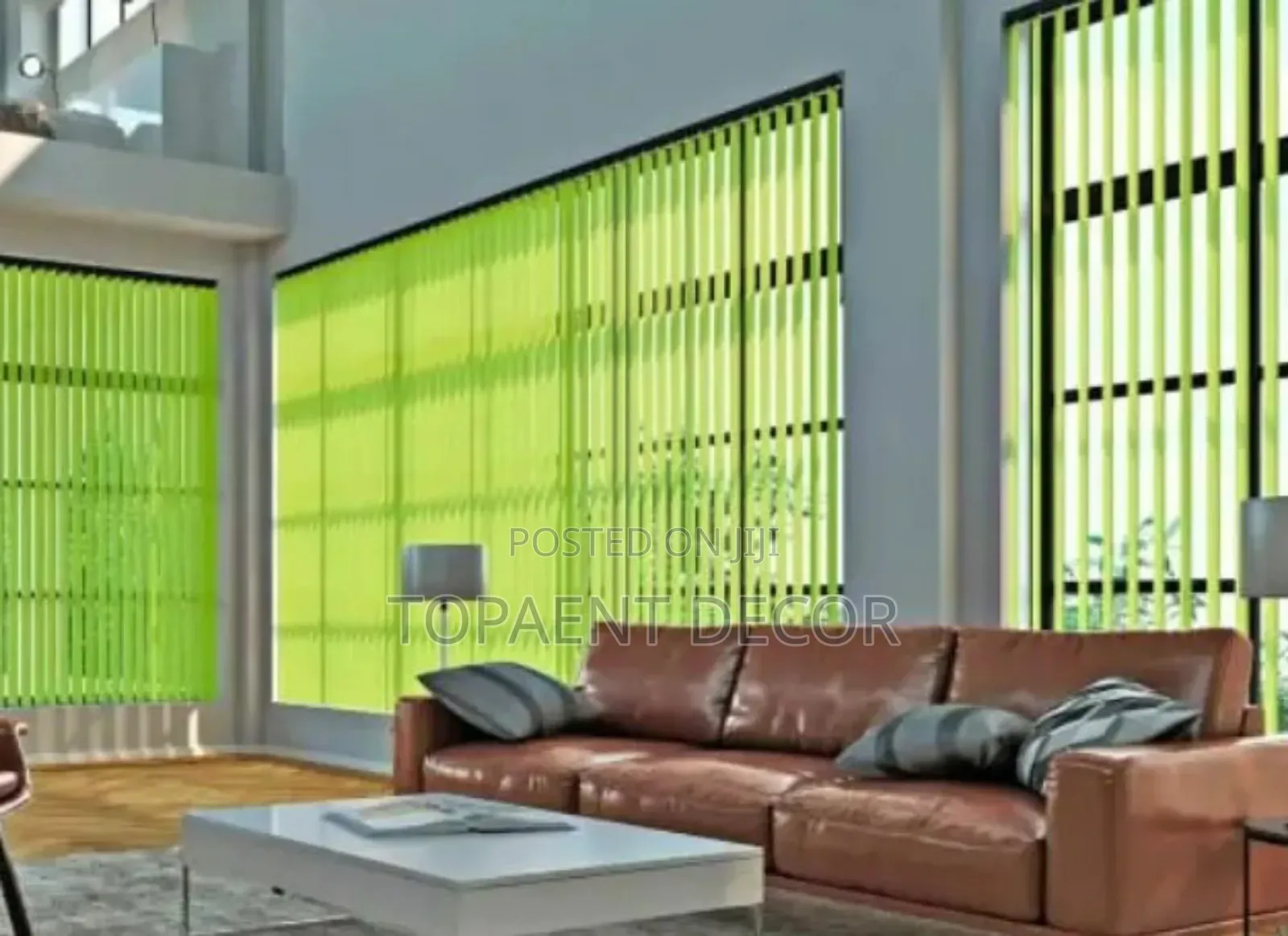 Light Green Vertical Office Blinds