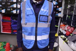 Fashion Executive Reflective Vest - Blue Multipockets Vest