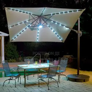 Solar Powered Umbrella With Lights for Outdoor Use