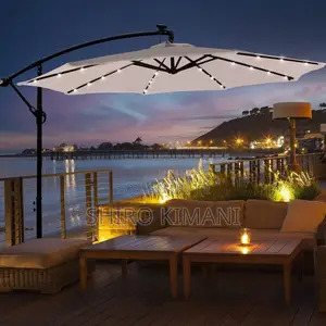 Parasol Umbrella With Lights Solar Powered Waterproof