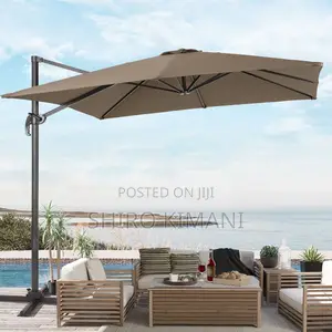 Solar Parasol Umbrella With Lights Outdoor Use