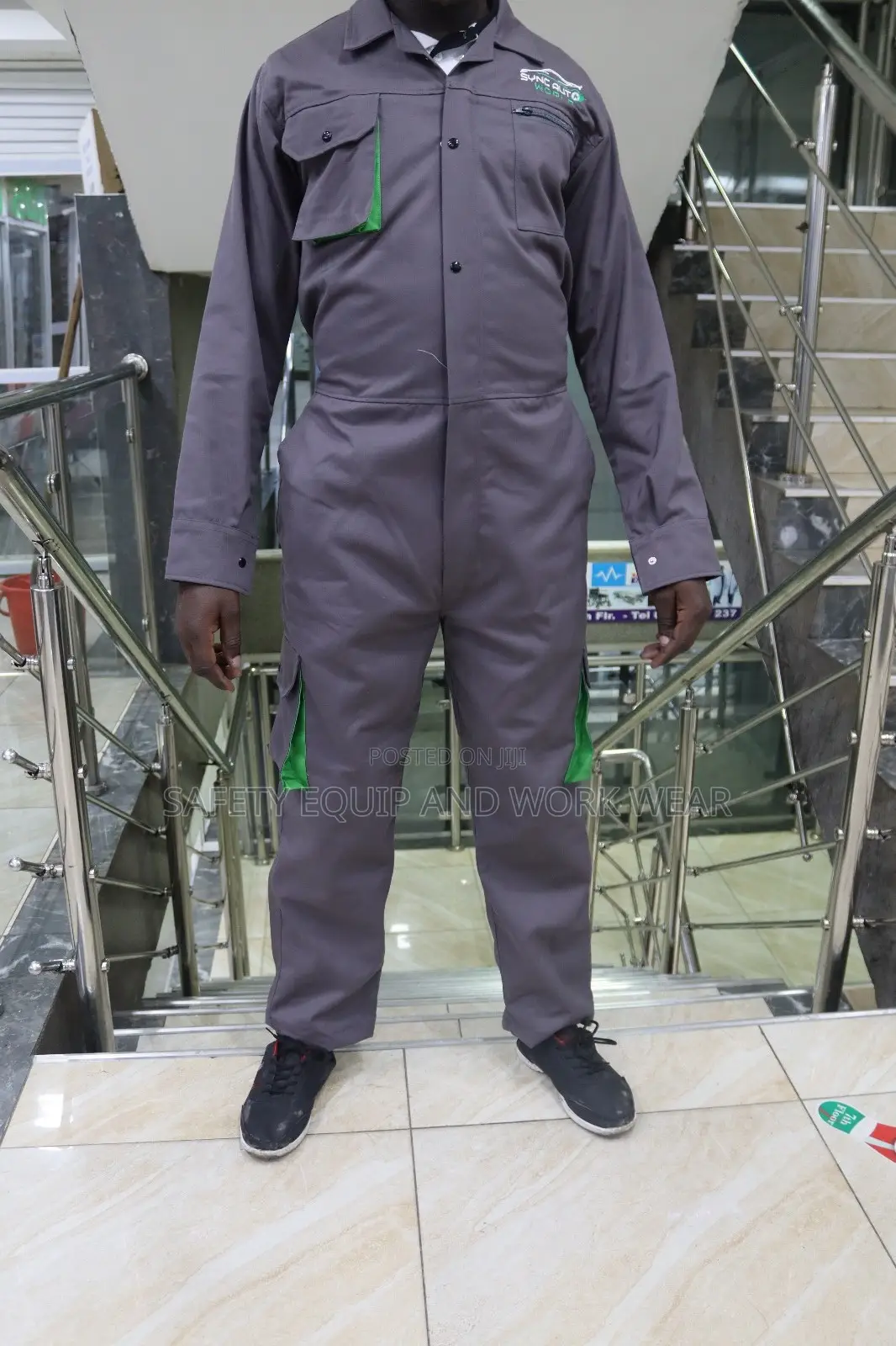 Grey Cargo Overall Branded Unisex