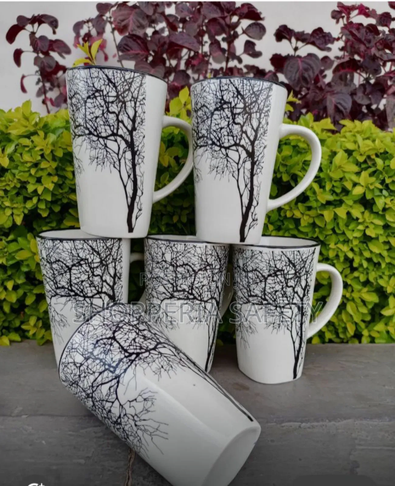 White Tree Mugs- 6pcs