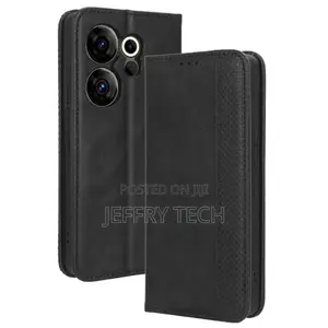 Bofink Vintage Tecno Camon 20 Premier Leather Case - Black