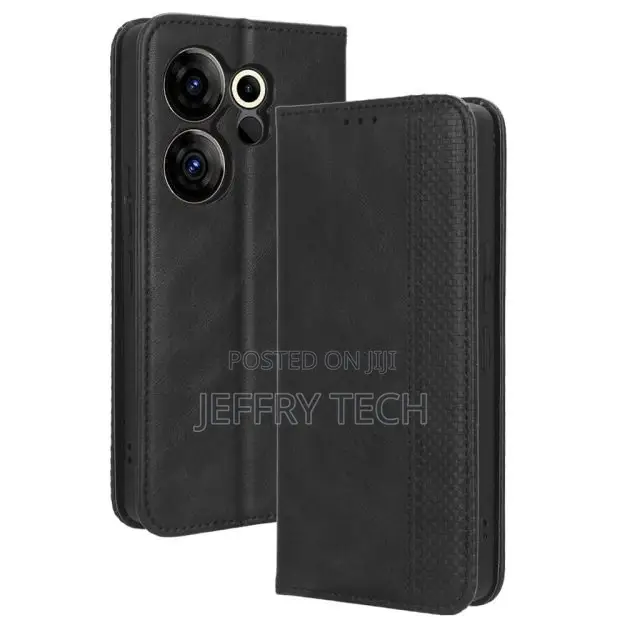 Bofink Vintage Tecno Camon 20 Premier Leather Case - Black