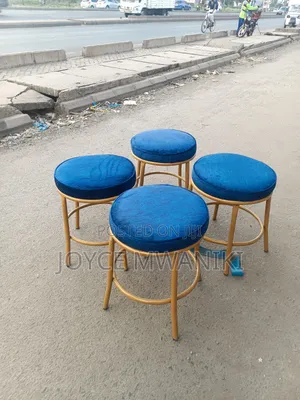 Pedicure Metallic Stools, Blue 