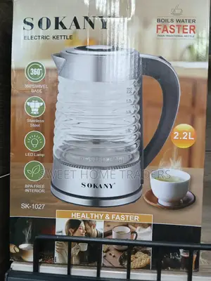 Sokany Electric Glass Kettle 2.2l