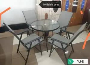 Rattan Outdoor Table (Folding Chairs)