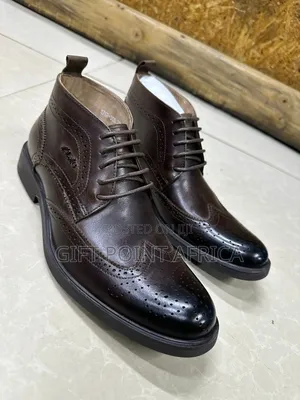Coffee Brown Leather Official Clarks Boots for Men