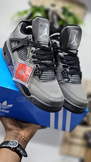 Grey Jordan 4 Unisex Sneakers