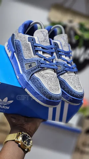 Blue Louis Vuitton Glitters Unisex Sneakers