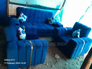 Five Seater Sofa Set Blue in Colour