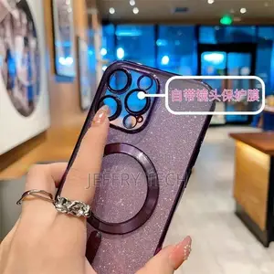 iPhone16promax Clear Glitter Case Compatible With Magsafe