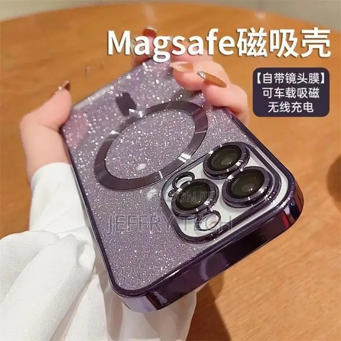 iPhone16promax Clear Glitter Case Compatible With Magsafe