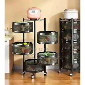 5tier Circular Rotating Basket Large Storage Rack