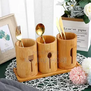 Eco-Friendly 4in 1 Bamboo Cutlery Holder