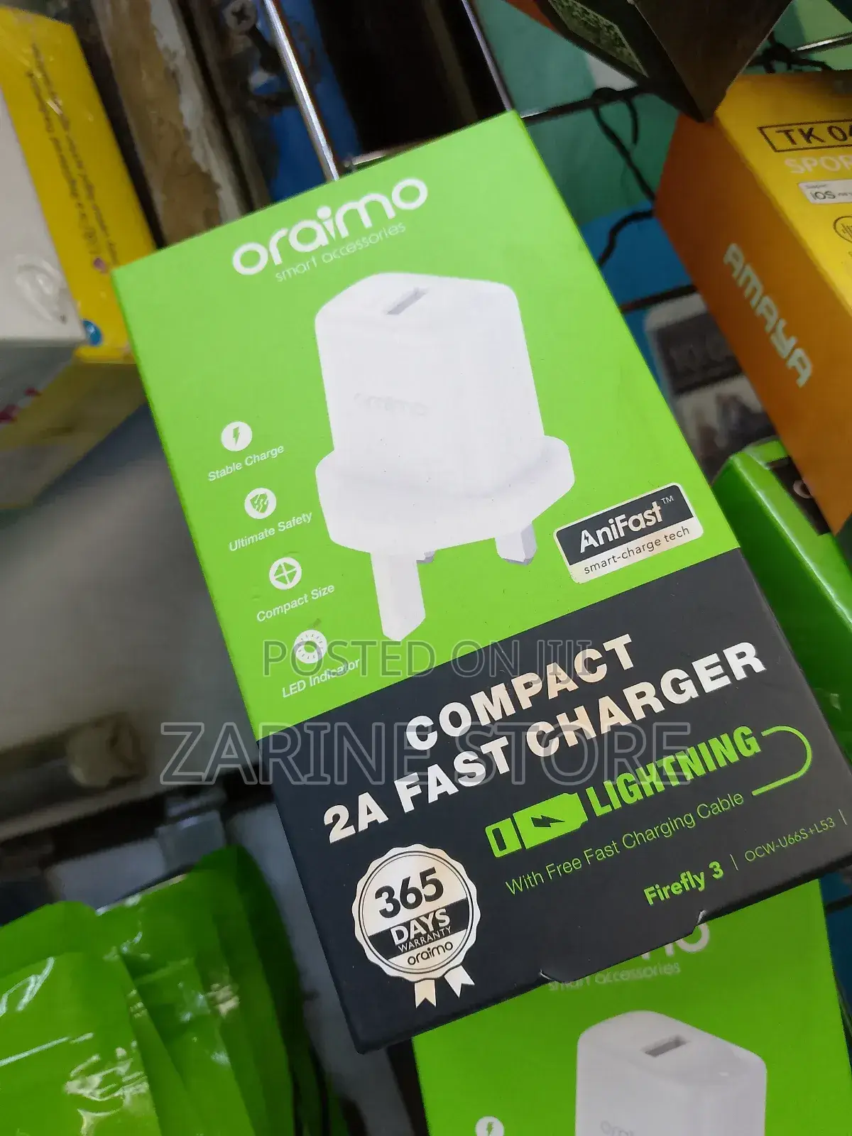 Oraimo iPhone Adapter With Lightening Cable Fast Charging