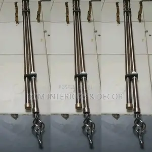 Brown Curtain Rods Complete With Accessories