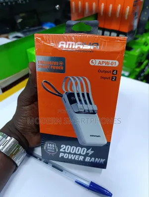 Amaya 20000mah Powerbank With Inbuilt Cables