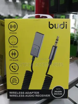 Budi Car 3.5mm Bluetooth Aux Adapter Usb Power Dongle Cable