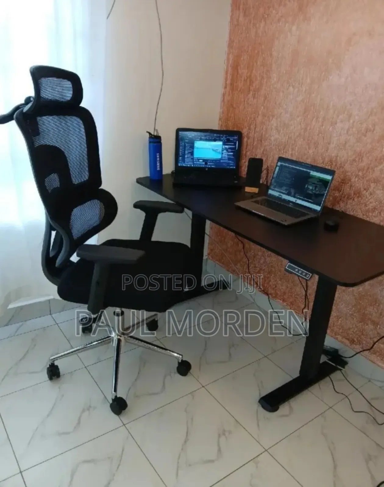 Office Electrical Table 140cm With Orthopedic Office Chair