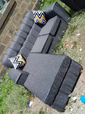 Grey Four Seater Mini Corner Seat Sofa
