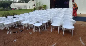 White Plastic Chair With Backrest