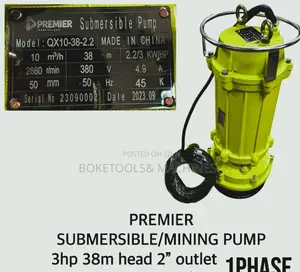 Premier 3hp 38m Submersible Water Pump