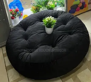 Black Round Floor Pillow