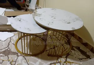 Gold Base Coffee Table Set