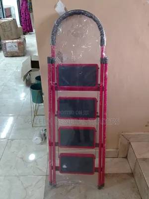 4-Step Red/Black Heavy Duty Ladder