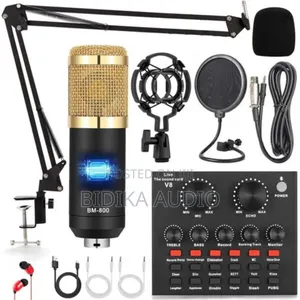 Microphone With V8 Sound Card BM800 Kit,Adjustable Stand