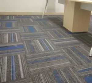 Plush Square Blue Carpet Tiles
