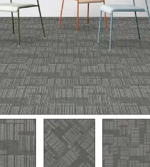 Dark Charcoal Patterned Carpet Tiles