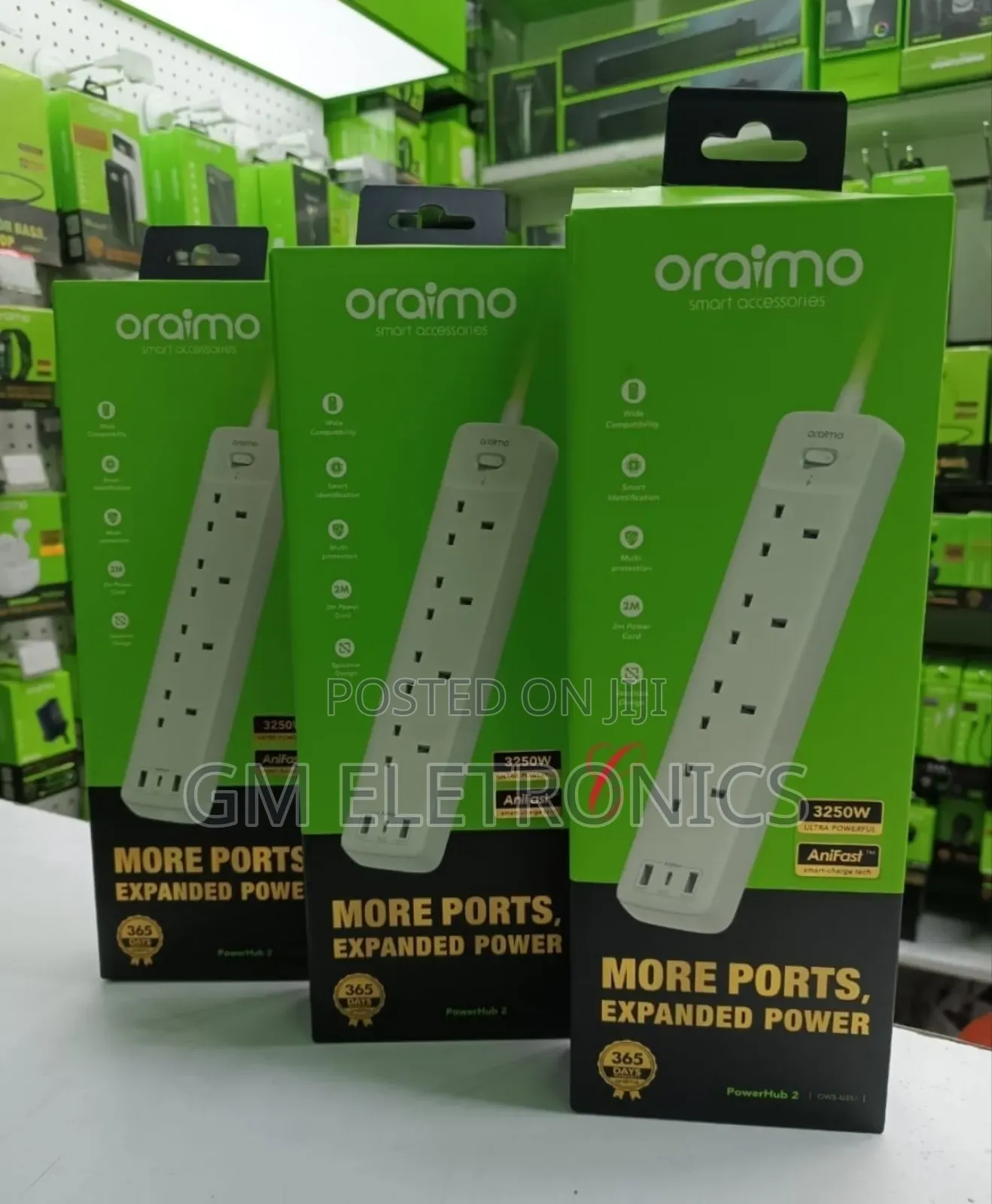 Original Oraimo Powerhub 2 Power Extension Cable- White.