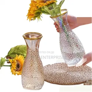 Golden High Brim Flower Vase