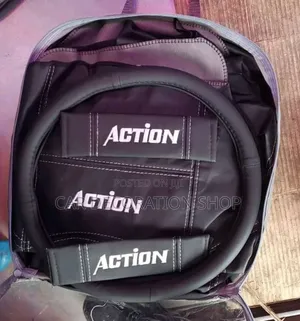 Black Action Seat Covers With Steering Wheel Covers