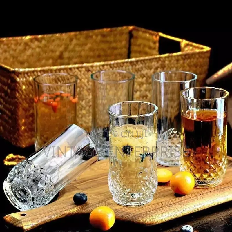 Set of 6 Long Diamond Glasses /=*