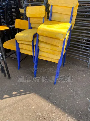Blue Painted School Chairs