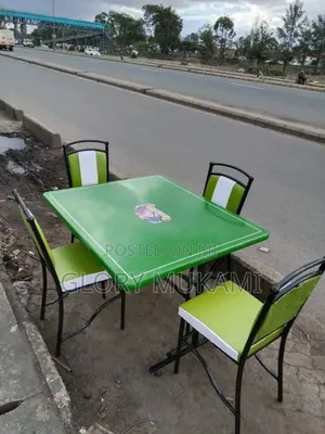 4 Set Restaurants and Bar Green Chairs and Table