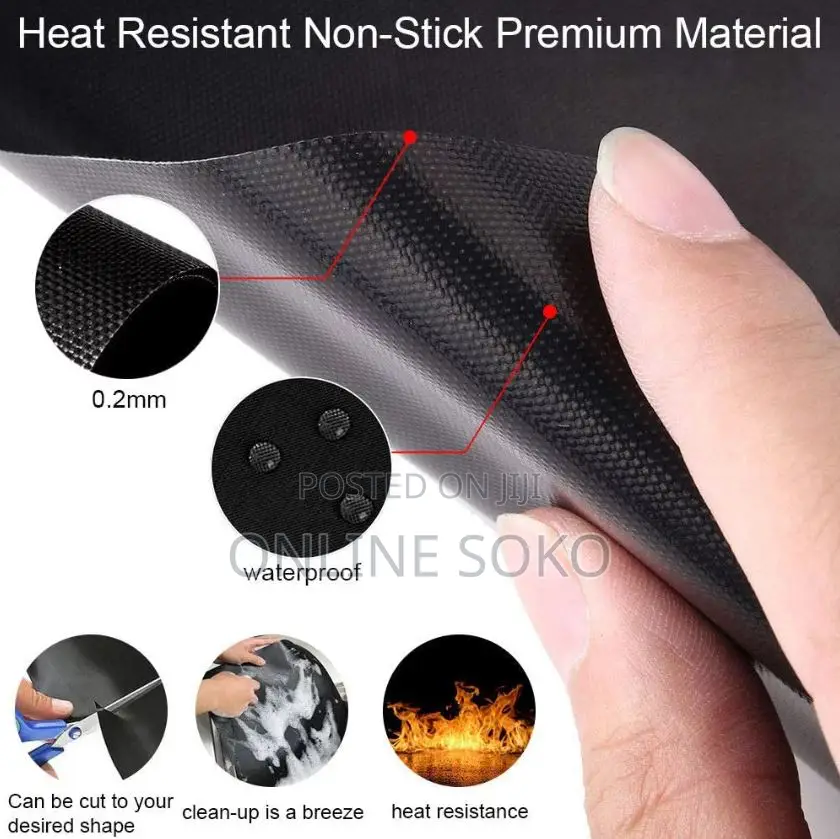 Reusable Non-Stick Oven Liner BBQ Grill Mats, 15 X 12" INCH