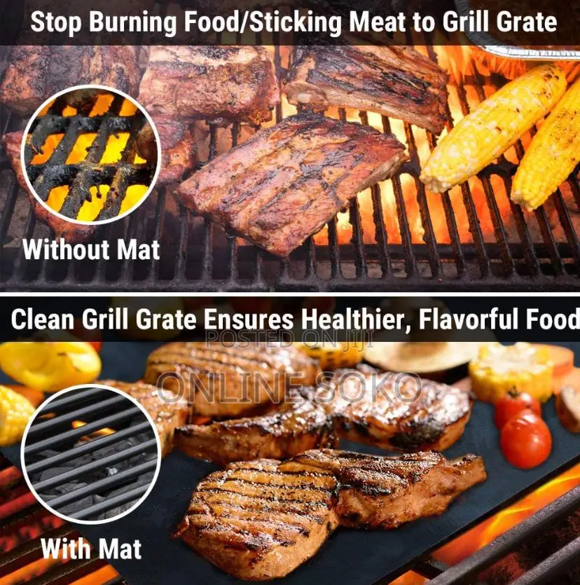 Reusable Non-Stick Oven Liner BBQ Grill Mats, 15 X 12" INCH