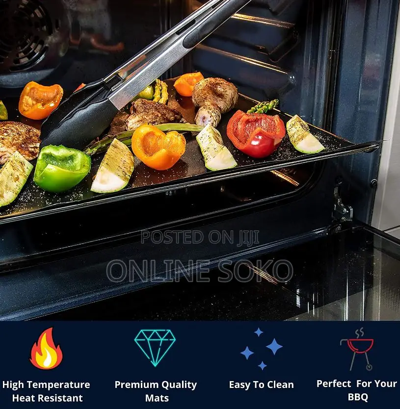 Reusable Non-Stick Oven Liner BBQ Grill Mats, 15 X 12" INCH