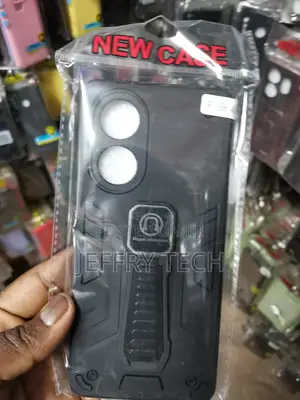 Oppo A58 4G Armor With Kickstand Shockproof Case -Black