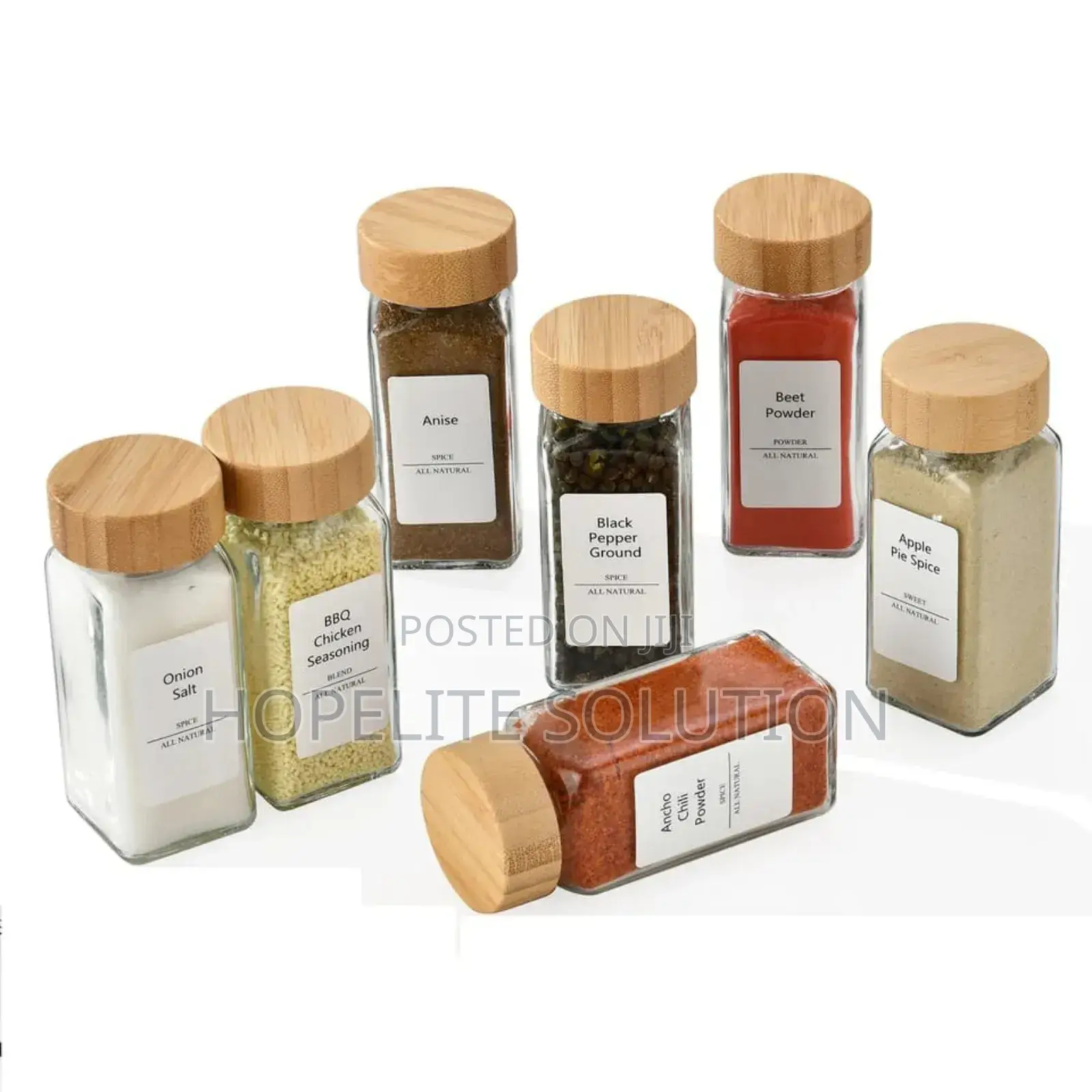 Spice Jars With Bamboo Lid