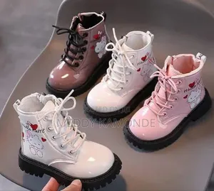 Cute Peach/White Kids Boots