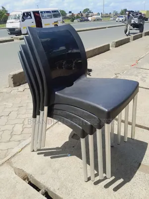 Stackable Black Plastic Chairs