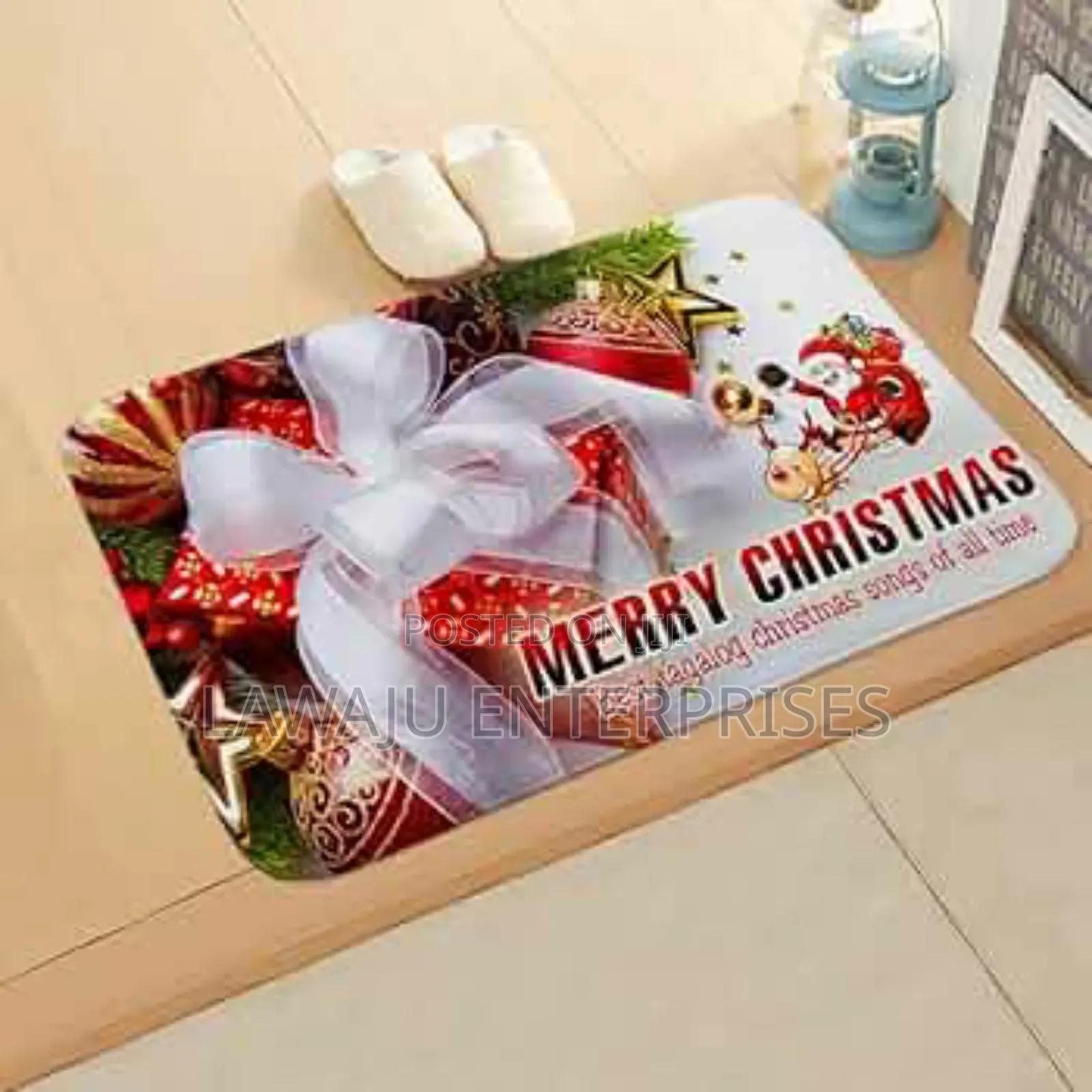 White Christmas Themed Door Mat