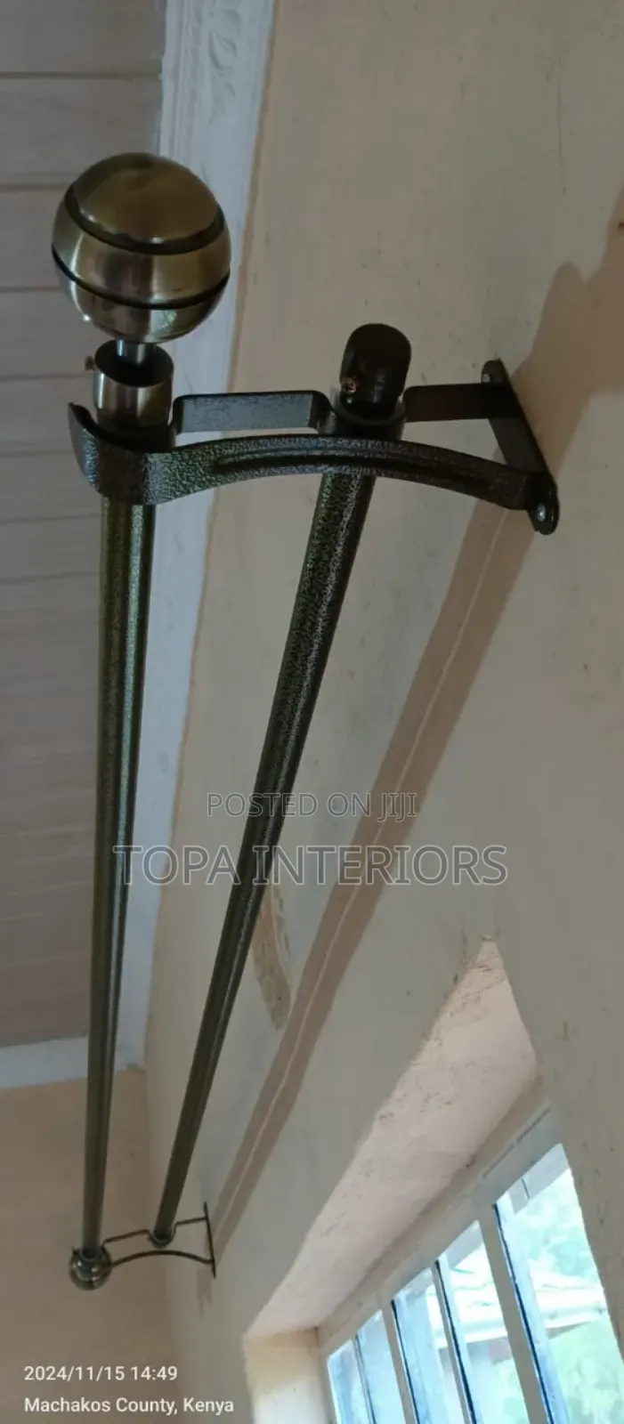 Dark Green Local Customized Window Curtain Rods Fitting